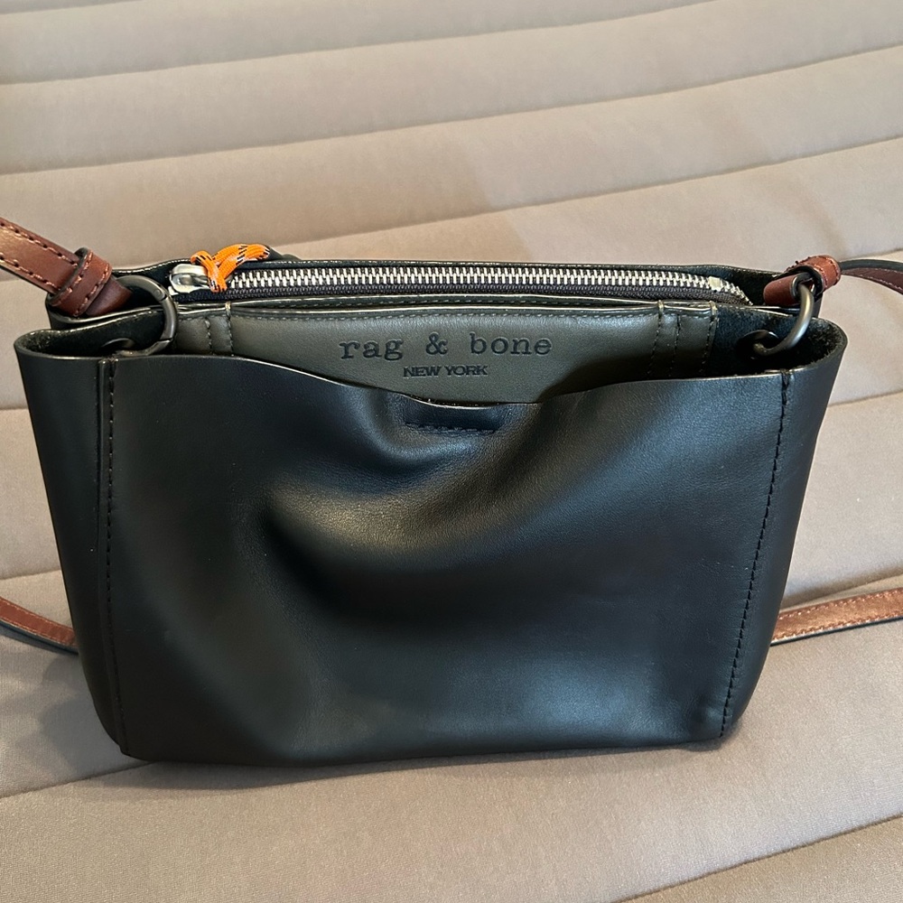 RAG & BONE Black Leather Passenger Crossbody Bag